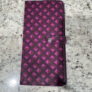 Vera Bradley Pink Geometric Pattern Wallet Clutch